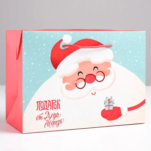 Пакет-коробка "Дед мороз"